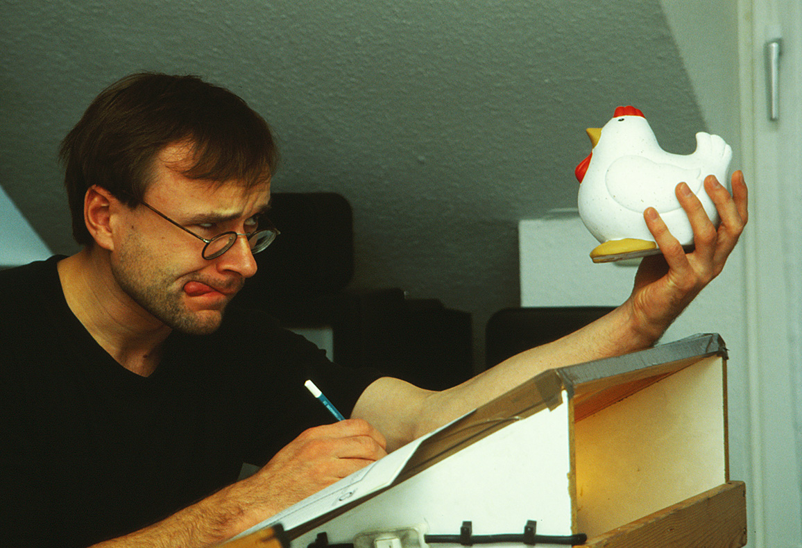 Production photo of the short animated film CHICKEN KIEV by Thomas Stellmach
