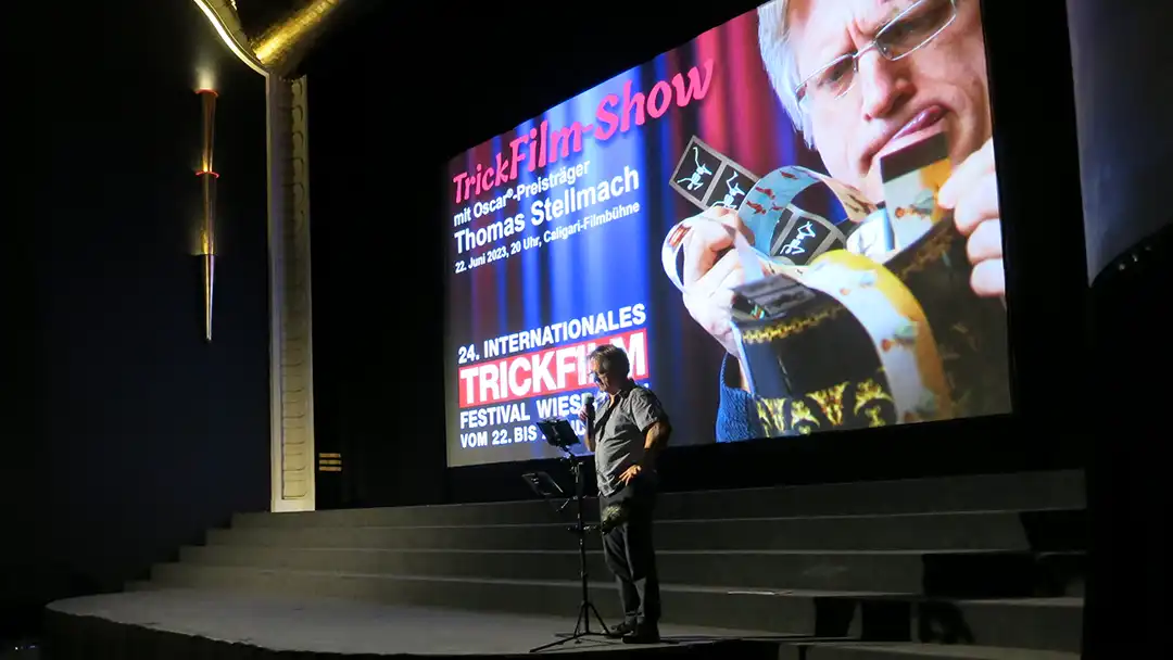 Thomas Stellmach opened the 24th International Animation Film Festival Wiesbaden with his Trickfilm-Show.