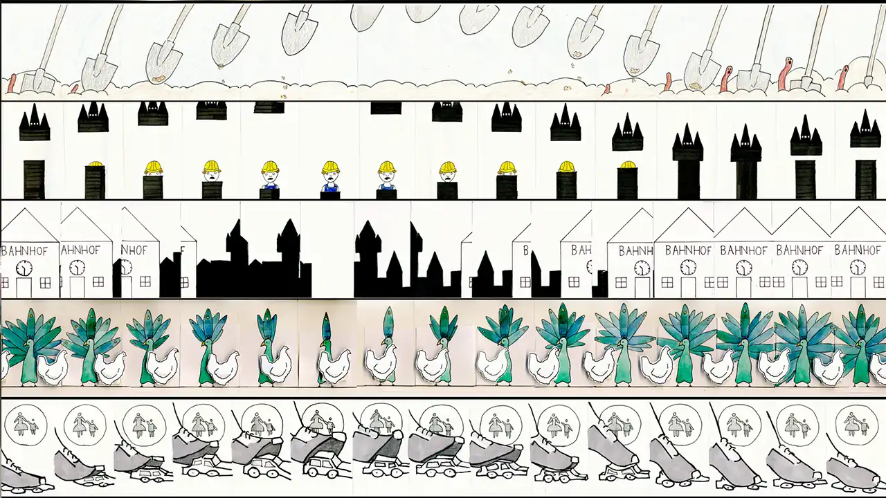 Part of 80 animations created by students of the FOSBOS Straubing and developed together with Thomas Stellmach in a Zoetrope workshop.